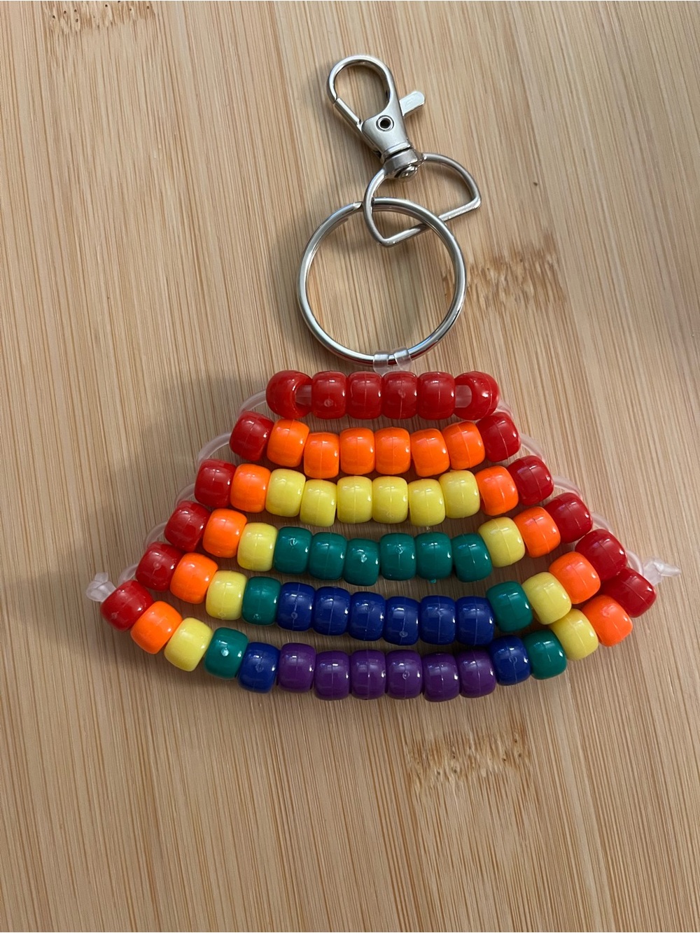 Rainbow Pony Beaded Keychain